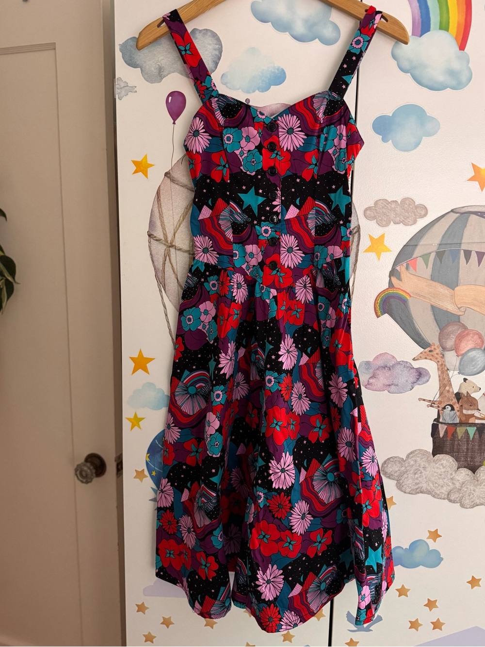 Nooworks cosmic rainbow print dress small